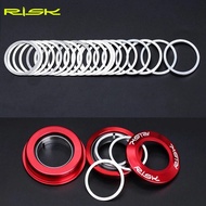 WE6Pcs 0.3/1/2/3 mm Aluminium Alloy Washer Spacer Bicycle Headset Washer Aluminium Alloy Bike Fork A