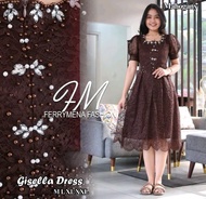COD DRESS GISELIA/DRESS KEKINIAN MODEL BARU/DRESS BORKAT PAYET/MIDI DRESS GAUN PENDEK/BAJU DRESS NA
