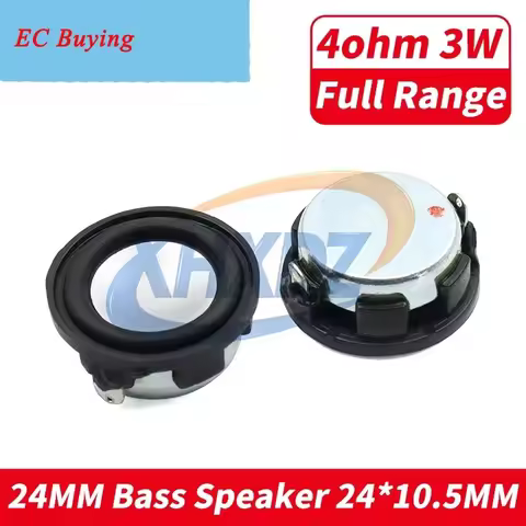 1Pcs 4 Ohm 3W 24MM Full Range Mini Speaker Sound Midrange Bass PU Side Speaker Bluetooth Round LoudS