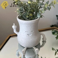 JANE Succulent Flower Pots, Resin Creative Cheeky Middle Finger Succulent Planter, Crafts Cute Vertical middle Finger Ornament