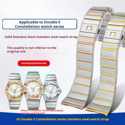 For Omega Double Eagle Constellation steel belt Omega notch steelStainless steel watch with men and 