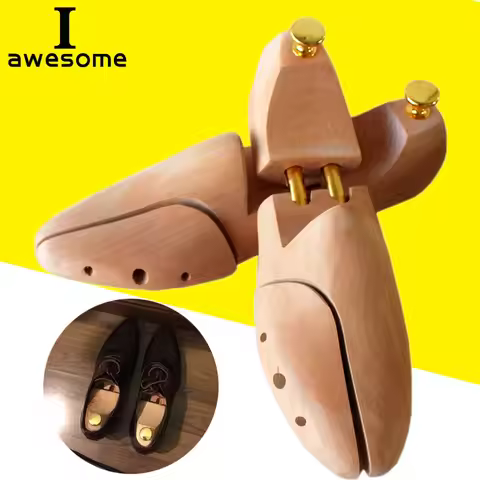 1 Pair Wood Adjustable Shoe Trees For Men Women Spring Solid Shoe Support Metal Knob Shoe Tree Shapi