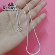 Kr silver สร้อยคอเงินแท้ ลายสี่เสา ขนาด 1.8 มิล ยาว 18 นิ้ว 20 นิ้ว 24 นิ้ว