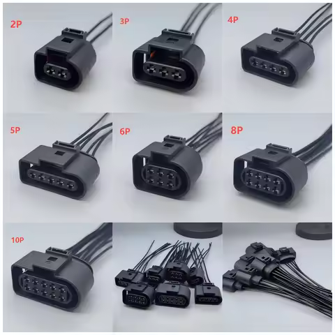 2/3/4/5/6/8/10 Pin 3.5mm Auto Ignition Coil Waterproof Connector Horn Sensor Plug With Cable 1J09737