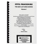 Civil Procedure by Riano - Volume 1 - 2022 Edition - Law Book - RINGBIND
