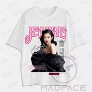 Kpop blackpink lisa jennie jisoo rose cotton t-shirt plus size vintage street loose short sleeve top