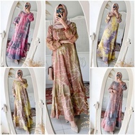 Gamis Jumputan Widya katun Micro Tiedye Model Rumbai Gamis Jumputan Premium / Gamis Wanita Terbaru 2