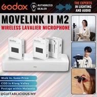 Godox MoveLink II M2 Wireless Lavalier Mic System (2 TX + 1 RX + Charging Case) for Camera, Computer