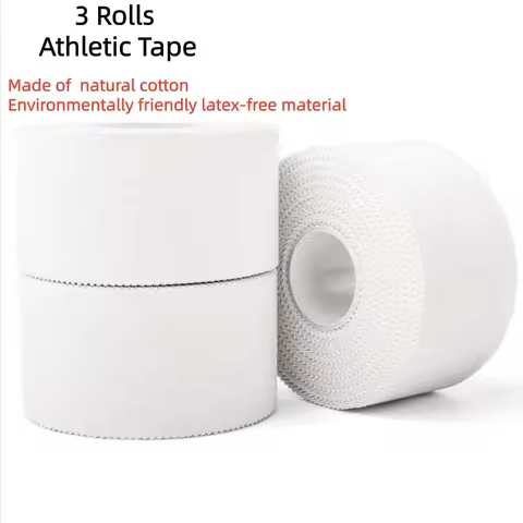 3 Pack Cotton Athletic Tape White Muscle Elastic Bandage Strain Injury Tape Binding Medical Waterpro