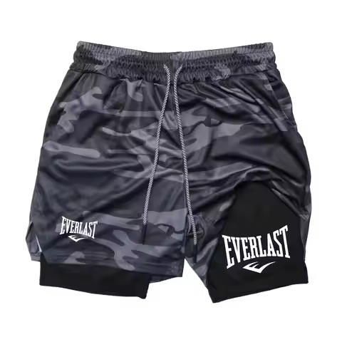 Men's Running Shorts 2-in-1 Double Layer Sports Shorts Gym Workout Shorts Training Jogging Pants Men
