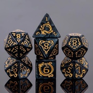 Black Cloud Dragon Dice Set of 7 | ลูกเต๋า Dice For DnD D&D MTG RPG TRPG เกมกระดาน บอร์ดเกม Game ไพ่