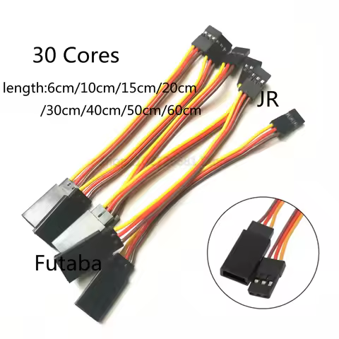 10Pcs 150/200/300/500mm Servo Extension Lead Wire Cable For RC Futaba JR Male to Female 30cm JUL27_3