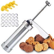 Cookie Press Stainless Steel Cookie Press Gun Kit Biscuit Maker With 20 Cookie Discs 4 Nozzles For Biscuit Decoration
