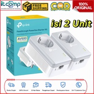TP-Link TL-PA4010P KIT AV600 Pasthrough Plug Socket Powerline Starter Kit