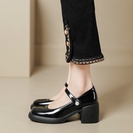 BETSY STORE Giày Mary Jane cổ điển thời trang mùa hè 2024 phong cách mới giày cao gót nông đế dày gi