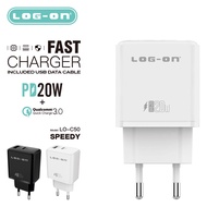 LOG ON CHARGER SPEEDY LO-C50 TYPE C PD20W FAST CHARGING (INCLUDED TYPE C CABLE 1M)