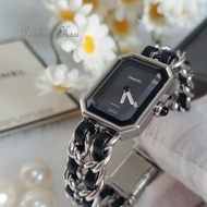 Chanel H0451 Vintage 🌈實品拍照🌈首映錶 香奈兒黑/ 銀色 premiere手錶M尺寸~二手品