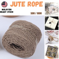 Tali Guni Kertas Jute Rope Paper Hemp Rope (50M/100M) DIY Craft Decoration Sumbu Pelita Packaging Bo