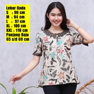 Baju Batik Wanita / Atasan Batik / Blus Batik Pekalongan Murah / Kemeja Batik Lengan Pendek / Seraga