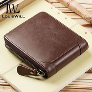 LouisWill Short Wallet Men Fashion Wallets PU Leather Card Holder Protector Bifold Short Purse with 