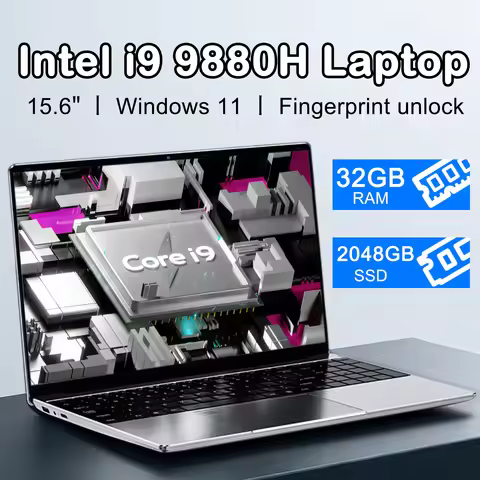 New 15.6 " Laptop Intel Core i9-9880H 32GB RAM 2TB SSD Ultra Slim Gaming Laptop 1920*1080 Windows 11