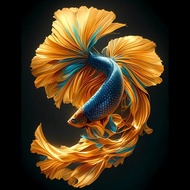 Thai Betta Fish Wall Decal, Siamese Fighting Fish Self-Adhesive Sticker, Home Living Room Dining Roo