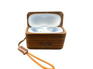 Walnut Wood Earphone Protective Case for Bowers & Wilkins Pi8 / Pi6 – Engraved Logo Solid wood PI8 c