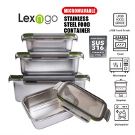LEXNGO Microwavable Safe Leak-proof Stainless Steel SUS316L Food Storage Container Meal Prep Food Co