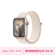 Apple Watch Series 9 智能手表GPS+蜂窝款41毫米星光色铝金属表壳星光色回环式表带电话手表S9 MRJG3CH/A
