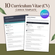 10 Bundle Curriculum Vitae (CV) Template For Work | ATS Friendly CV Resume | Professional CV