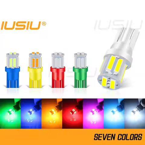 IUSIU 2PCS 194 Led Bulb T10 W5W Car Interior Parking Light License Plate 7020 Door Reading Side Mark