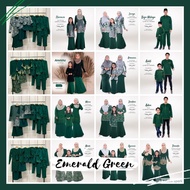 👨‍👩‍👧‍👦 SEDONDON (EMERALD GREEN) KOLEKSI RAYA AYANNA KURUNG LACE PLUS SIZE BAJU MELAYU KURTA FAMILY SET HIJAU ZAMRUD