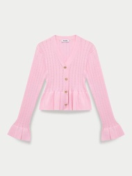 [Pomelo] เสื้อคาร์ดิแกนเปปลัมแต่งระบาย / Frill-Trim Peplum Cardigan