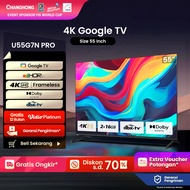 CHANGHONG GOOGLE TV 55 INCH ANDROID SMART TV 4K UHD-HDR10+DBX Dolby Audio Netflix VIDIO U55G7N Pro