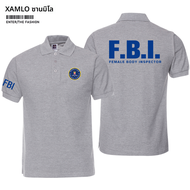 เสื้อโปโลแขนสั้นผ้าฝ้ายแท้ FBI Special Agent สำหรับผู้ชายและผู้หญิง คอโปโล ทรงหลวม ฤดูร้อน 2022 แฟชั