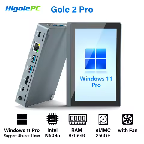 Higole Gole 2 Pro 5.5'' Mini PC Intel N5095 Windows 11 WiFi5 8/16 128/256G 4K Windows Tablet Laptop 