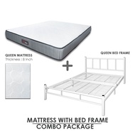 LaMoison COMBO SET Queen Bed Frame With Queen Rebonded Foam Mattress Katil Queen Tilam Queen 8 INCH 