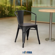 Informa London Arm Chair - Black Arm Chair Cafe Restaurant Chair Living Room Chair Multipurpose Seat