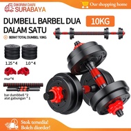 Fitness &amp; Gym Dumbell Set PVC Peralatan Fitness 10 kg Lingkungan Gym