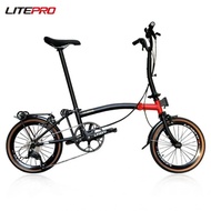 Litepro 16Inch External 9Speed Tri-fold Folding Bicycle R9  Straight Y Handlebar Chromium Molybdenum