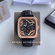 Fossil Original Inscription Automatic Black Leather Watch BQ2572