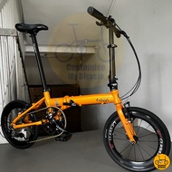 Fnhon Zephyr 18” • 9 Gear Shimano Litepro Folding Foldable Foldie FoldBicycle Bike Yellow 349 Dahon Tern Crius Bifold