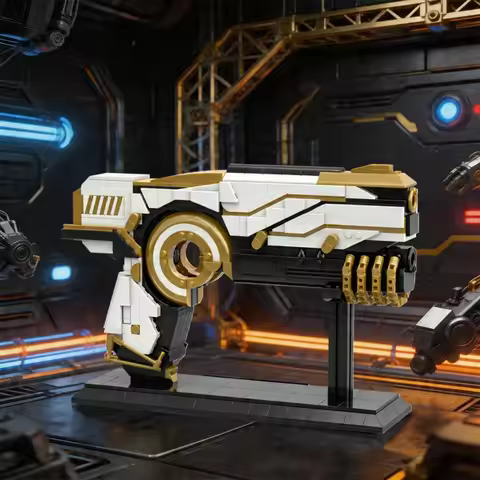 MOC 776PCS Warframe Sci-Fi Pistol Building Blocks, Game Weapones Prop Display Bricks Model for Adult