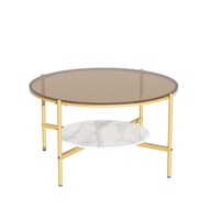 โต๊ะกลางหินอ่อน จริง หินอ่อน 80cm โต๊ะกาแฟสวยๆ กลม โต๊ะกลางหินอ่อน Marble Round Coffee Table โต๊ะกลา