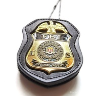 FBI FBI Pure Copper Big Badge Inlaid Leather Tray Army Fan COSPLAY Ready Stock Fast Shipping