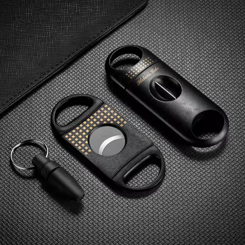Cigar Cutter Cigar Set Pocket V-Cut Sharp Cigar Scissors Guillotine Portable Travel Cigar Cutting Ro