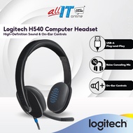 Logitech H540 Wired USB Headset with Noise-Cancelling Microphone | On-Ear Controls | High-Definition