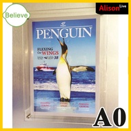 A0 Wall Mounted Clear Acrylic Paperweight Photo/Certificate Frame with Screw