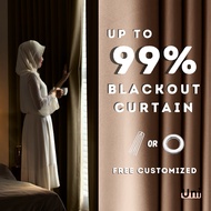 Uni Curtain Hotel Grade 90-99% Blackout Langsir Majestic | 遮光窗帘 Kain Tebal Ready Made Plain Colors [