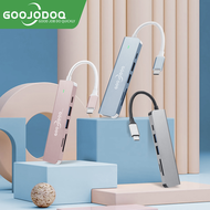 GOOJODOQ Hub USB Tipe C Port Tampilan Kabel VGA Konektor 6 In 1 RJ 45 Ke HDMI 4K Lan Ethernet HDTV K